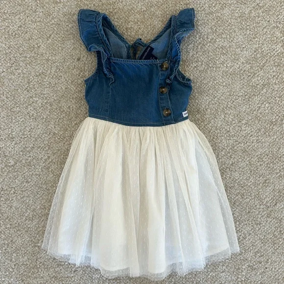 white christmas dresses Bonnie Jean Chambray Lace Tulle Sleeveless Dress Girls 6 main image 1
